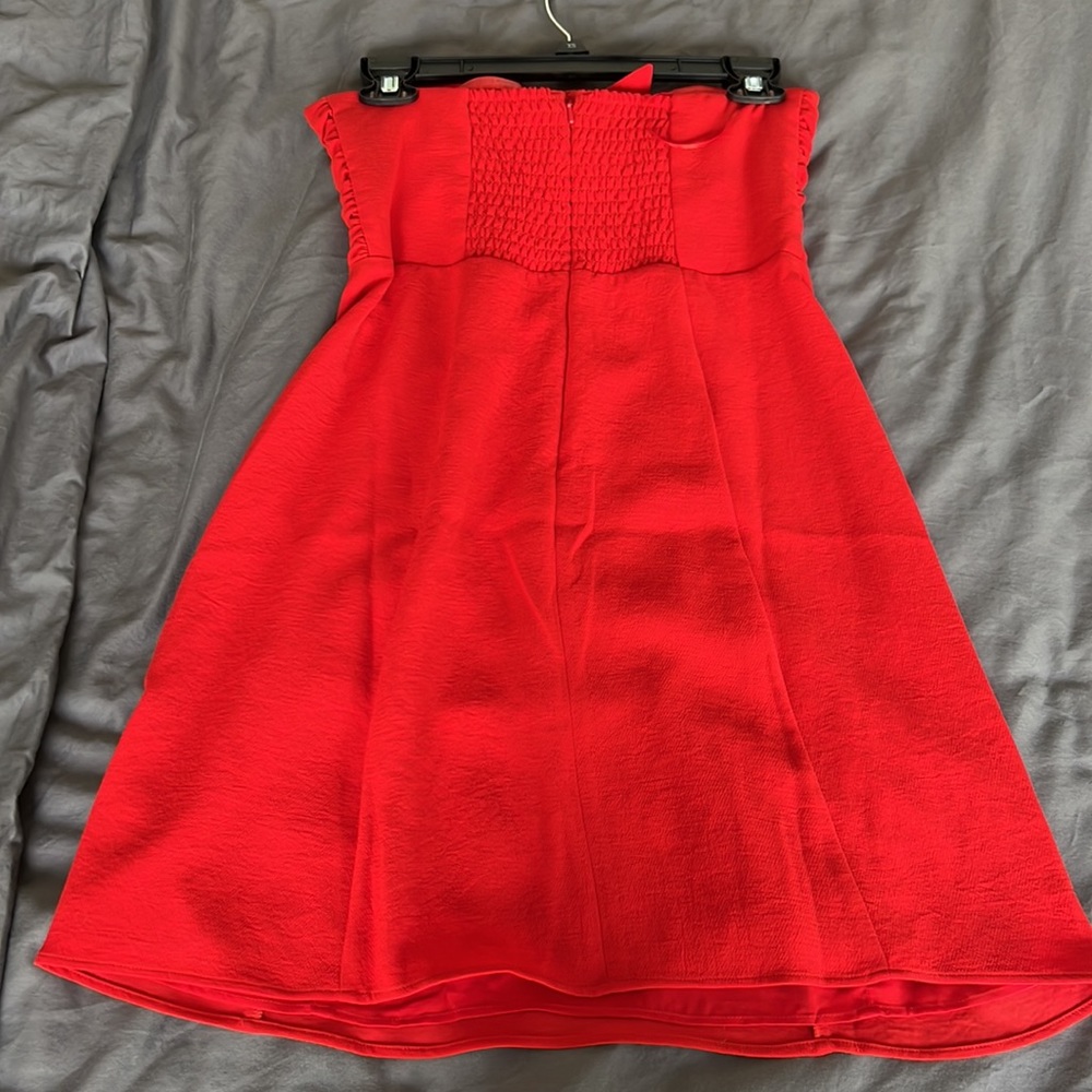 Sezane Ondine Dress Strapless Red Sundress size 6 - Picture 4 of 11